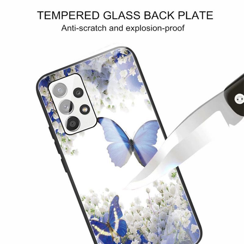 Θήκη Samsung Galaxy A53 5G Πεταλούδες Σχέδιο Tempered Glass